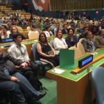 Descrição da imagem #PraCegoVer: Imagem no formato retangular, na horizontal. Nela é possível ver parte do auditório da ONU durante a abertura da conferência. Em primeiro plano vemos algumas autoridades brasileiras presentes no evento. Fim da descrição.