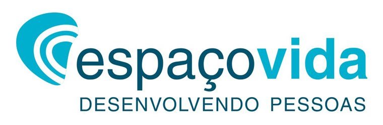 Descrição da imagem #PraCegoVer: Imagem no formato retangular, na horizontal. Logotipo do Espaço Vida. A imagem tem fundo branco, e traz um semi-círculo em azul e branco, como uma digital, seguido das palavras espaçovida, que foi escrita sem espaços e está em dois tons de azul, um mais escuro e outro mais claro. Abaixo do nome Espaço Vida, está escrito: Desenvolvendo Pessoas, em letras maiúsculas, em um tom de azul escuro. Fim da descrição.