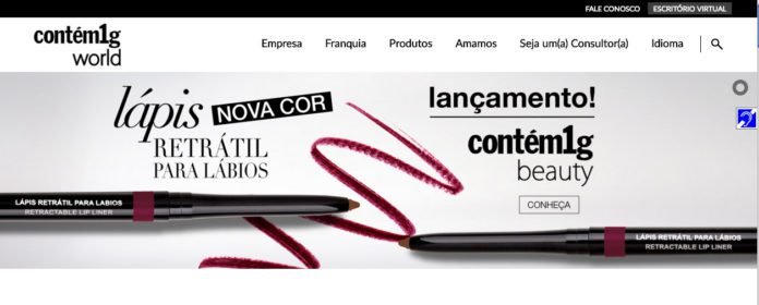 Descrição da imagem #PraCegoVer: Imagem no formato retangular, na horizontal. Imagem da home do portal Contem 1g, com destaque para a publicidade do lápis retrátil para boca. Na lateral esquerda vemos o símbolo universal da deficiência auditiva. Fim da descrição.