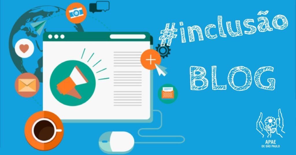 Descrição da imagem #PraCegoVer: Imagem no formato retangular, na horizontal. Um quadro azul, com ícones coloridos e as palavras #inclusão blog. No canto inferior direito está o logo da APAE DE SÃO PAULO. Fim da descrição.