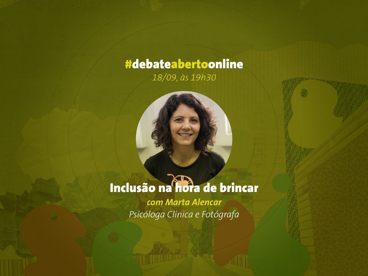 Descrição da imagem #PraCegoVer: Imagem no formato retangular, na horizontal. Banner de divulgação do debate online. A imagem tem fundo verde escuro, com imagens abstratas. No centro da imagem está a foto da palestrante Marta Alencar. O banner tem ainda as informações do debate. Fim da descrição.