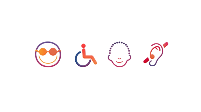 Descrição da imagem #pracegover: Imagem com fundo branco. Nela estão os símbolos da deficiência visual, que representa a Fundação Dorina Nowill; da deficiência física, que representa a AACD; da deficiência intelectual, que representa o Instituto Jô Clemente; e da deficiência auditiva, que representa a Derdic. Fim da descrição.