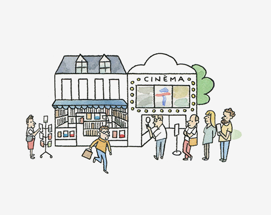 Descrição da imagem #pratodosverem: Ilustração de um projeto do governo francês que mostra a Paris do Futuro. Fim da descrição.