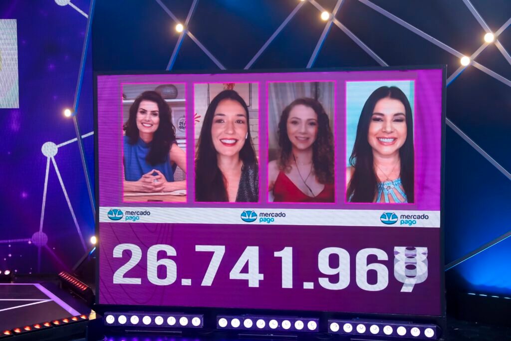 Descrição da imagem #pracegover: Foto do painel de arrecadações do Teleton 2020. Fim da descrição.
