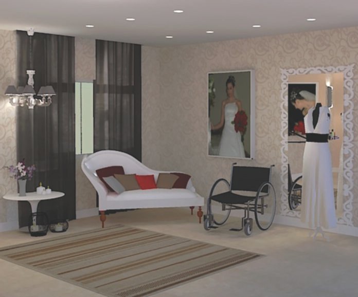Descrição da imagem #pracegover: Detalhes do projeto do salão de beleza com acessibilidade. Fim da descrição.