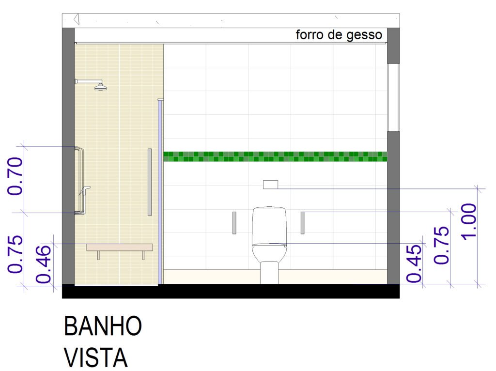 Descrição da imagem #pracegover: Planta baixa do banheiro. Fim da descrição.