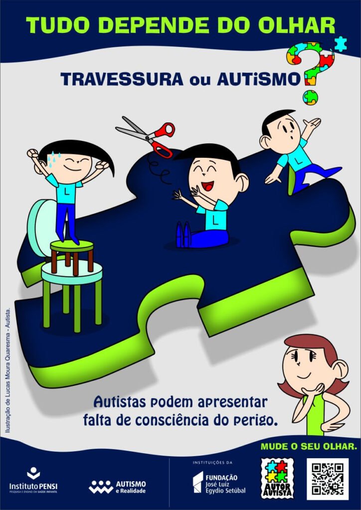 Descrição da imagem #pracegover: Cartaz de divulgação da campanha de conscientização do autismo. Fim da descrição.