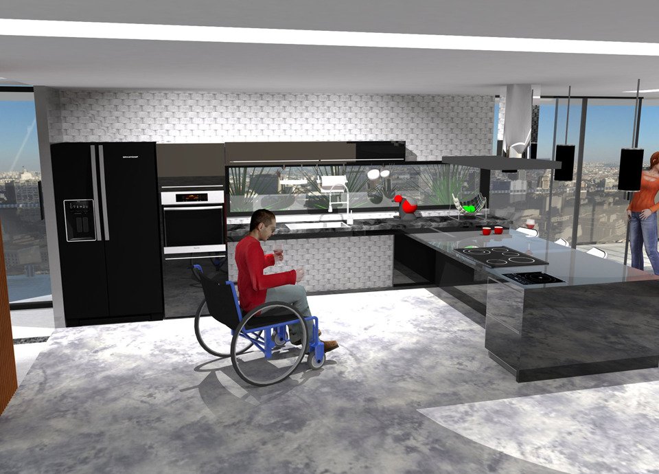 Descrição da imagem #pracegover: Perspectiva do projeto com acessibilidade. Fim da descrição.