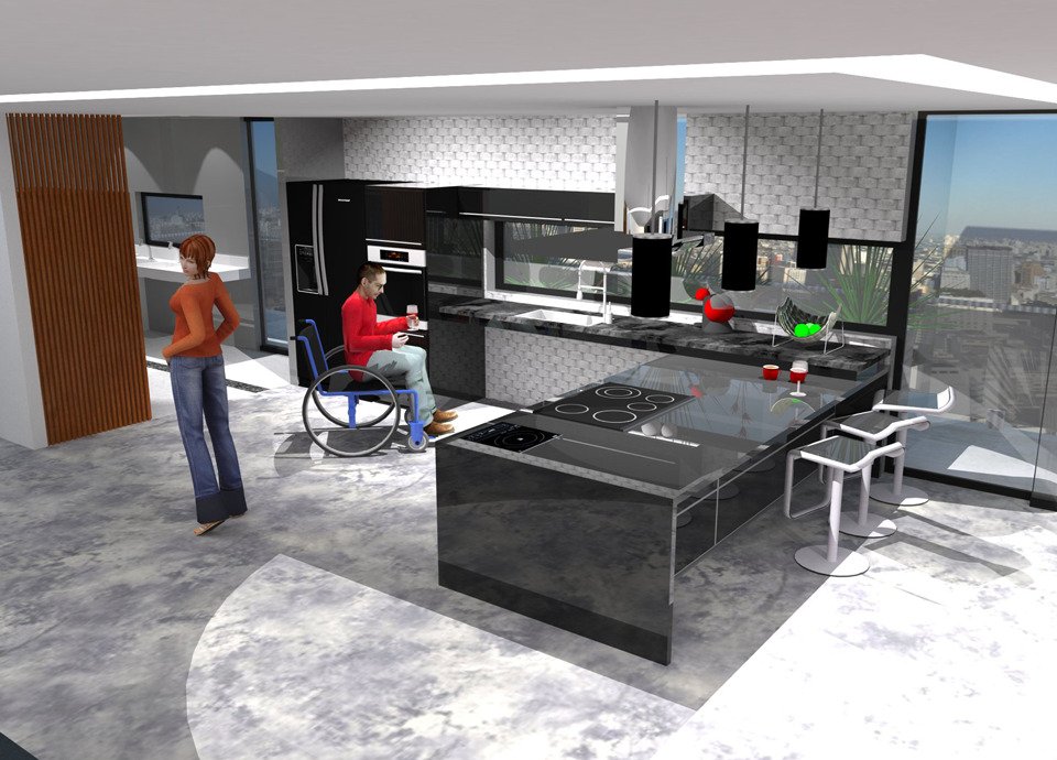 Descrição da imagem #pracegover: Perspectiva do projeto com acessibilidade. Fim da descrição.