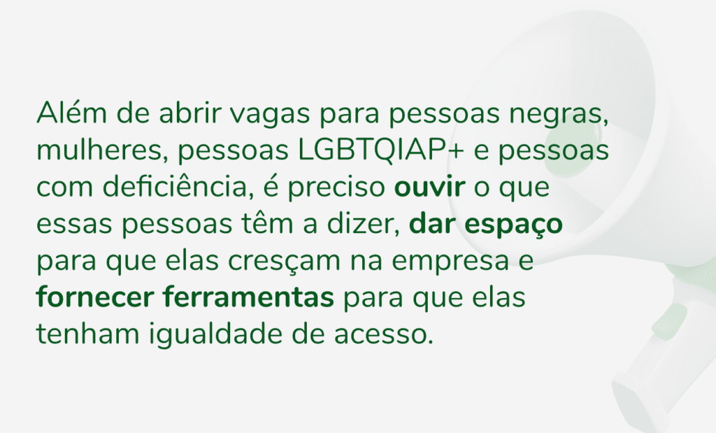 Descrição da imagem: arte com informações sobre diversidade e inclusão nas empresas. Fim da descrição.