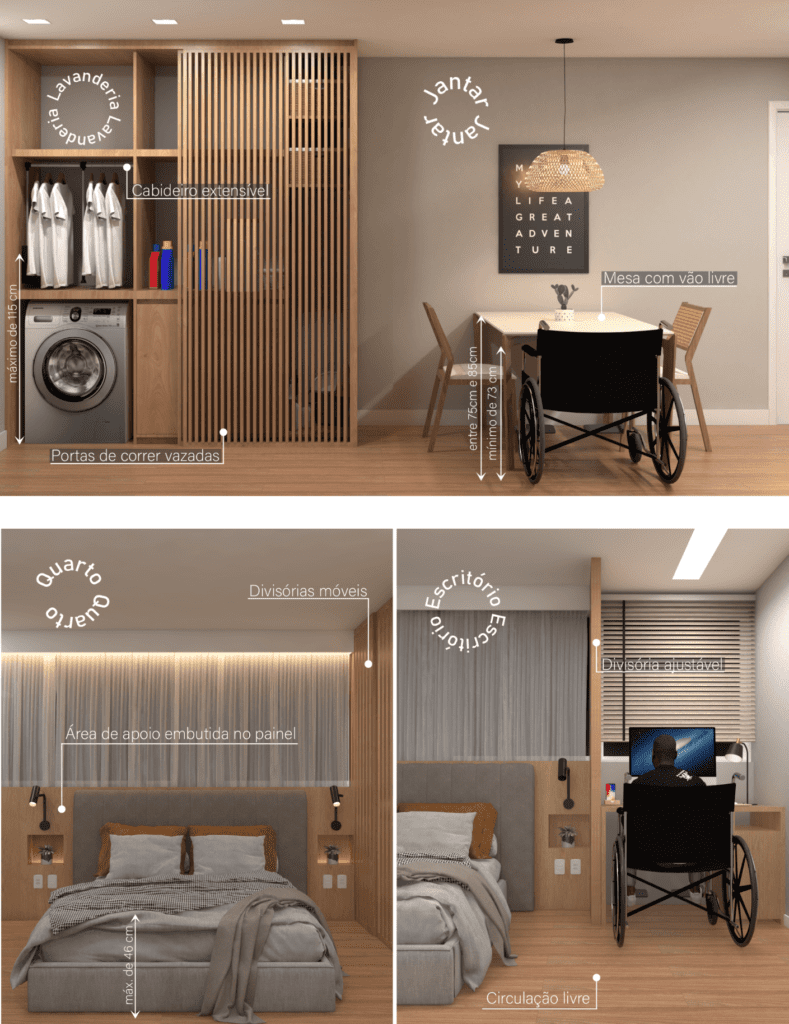 Descrição da imagem: arte de um projeto de arquitetura com informações do memorial descritivo. Fim da descrição.
