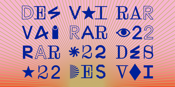 Descrição da imagem: arte com fundo cor de rosa. Nela está escrito: Des vai rar, vai rar 22, rar 22 des, 22 des vai. Fim da descrição.