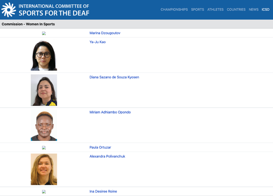 Descrição da imagem: print da tela do site do ICSD com as mulheres nomeadas para a comissão. Fim da descrição.