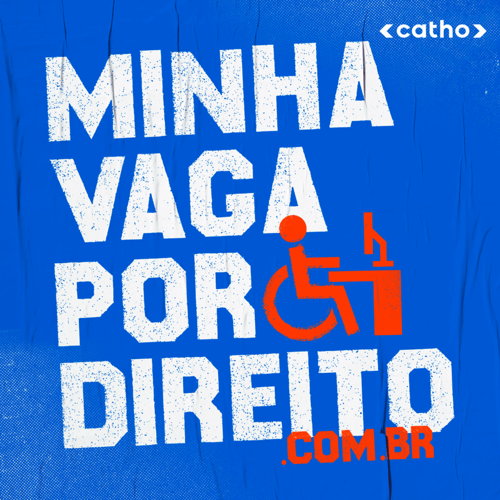 Descrição da imagem: arte de divulgação da campanha Minha Vaga por Direito. Fim da descrição.
