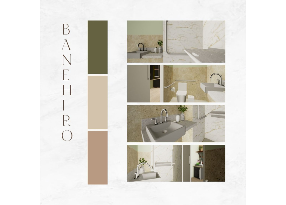 Descrição da imagem: arte com imagens de um projeto de arquitetura. Fim da descrição.