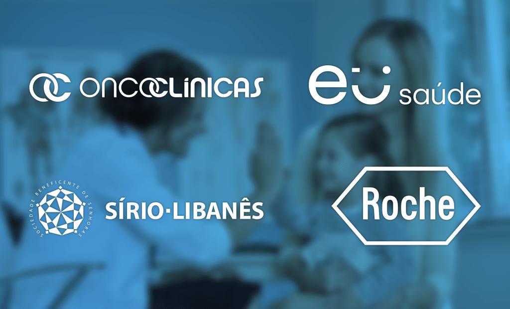 #descricaodaimagem #pratodosverem arte com logos de empresas da área da saúde.
