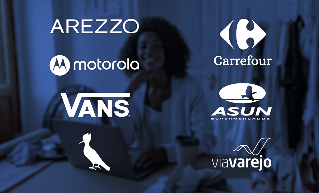 #descricaodaimagem #pratodosverem arte com logos de empresas da área do e-Commerce.