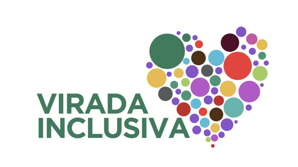 #descricaodaimagem #pratodosverem arte de divulgação com logo da Virada Inclusiva.
