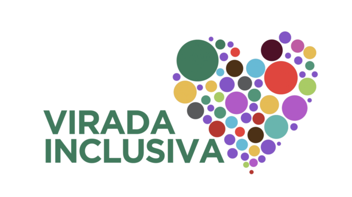 #descricaodaimagem #pratodosverem arte de divulgação com logo da Virada Inclusiva.