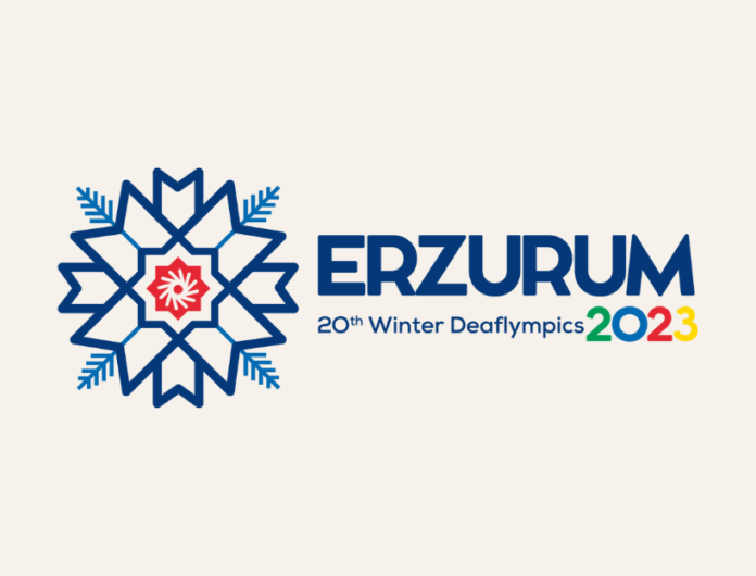 #descriçãodaimagem #pratodosverem arte de divulgação da Winter Deaflympics.