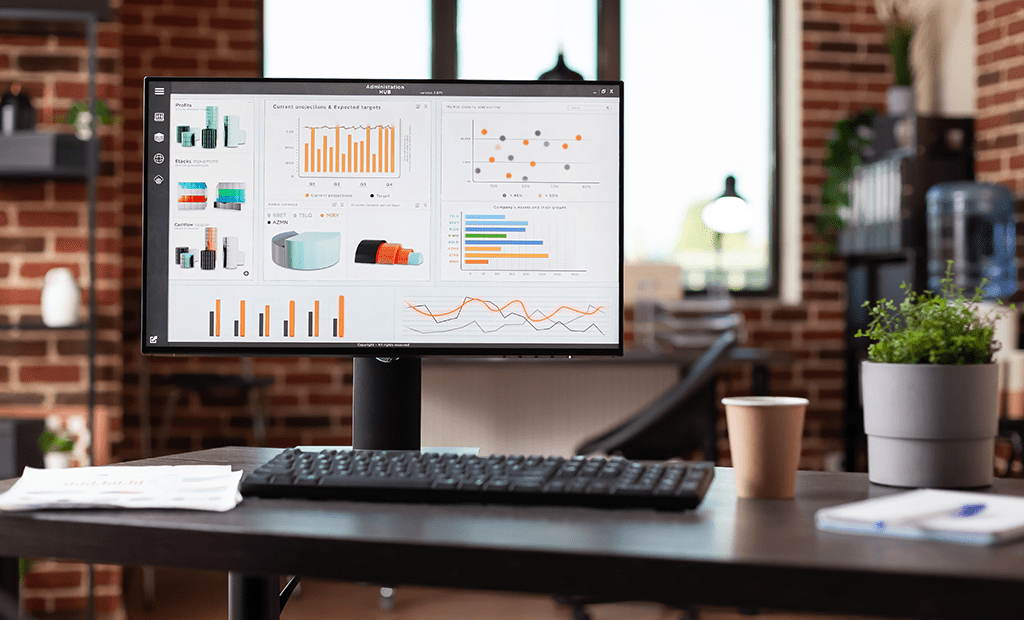 #descriçãodaimagem #pratodosverem foto de um monitor de computador mostrando dados do monitoramento ativo.