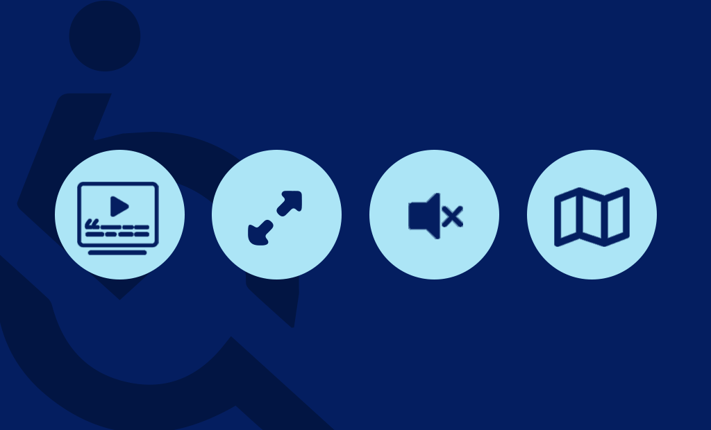 #descriçãodaimagem #pratodosverem imagem com fundo azul escuro e o logo da Equalweb em marca d'água. No centro dela estão os ícones das novas funcionalidades.