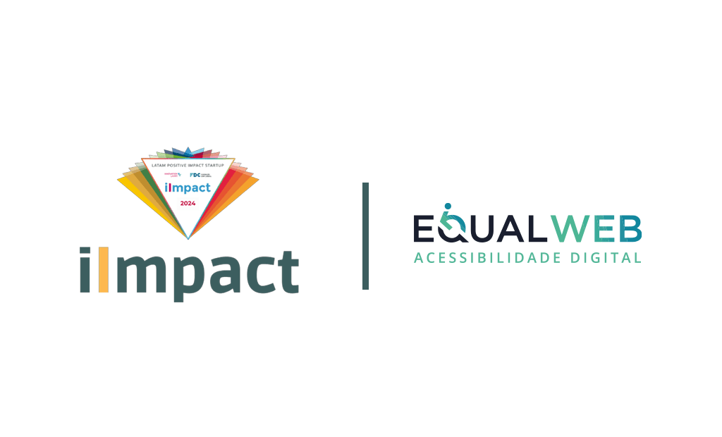 #descriçãodaimagem #pratodosverem dois logos lado a lado, separados por uma linha vertical. À esquerda, está o logotipo do ‘ilmpact 2024’. À direita, está o logotipo da ‘EQUALWEB - Acessibilidade Digital’’